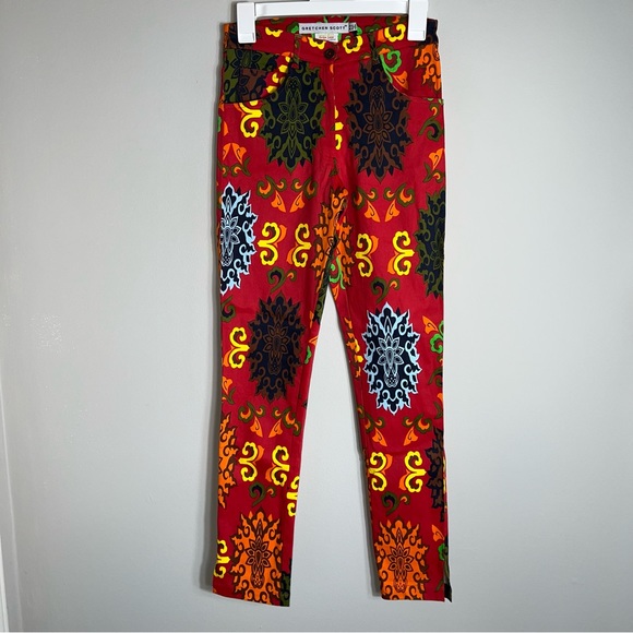 Gretchen Scott Slim Fit Pants-Bright Print-Ankle Length-Size XS - Picture 1 of 10